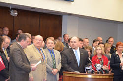 DUI Press Conference and Media Event Executive Director Jarrod Bruder and Sheriff Bruce Bryant, York County pictured here with 16th Circuit Solicitor Kevin Brackett. 